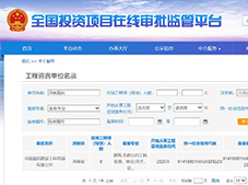 河南建研工程咨询有限公司 全國投資(zī)項目在線審批監管平台備案成功